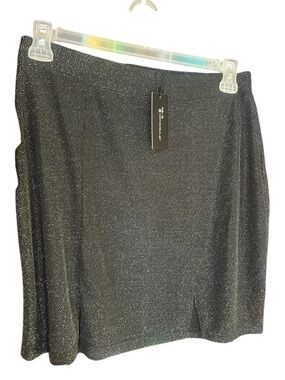 New! Wednesday’s Girl Black Glittery  Mini Skirt L